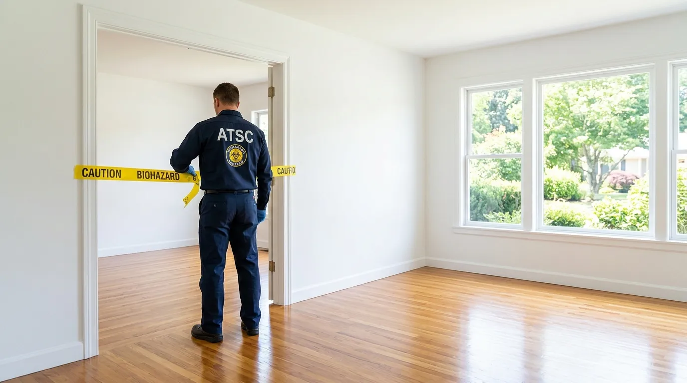 Certified biohazard cleanup crew performing Decomposition Cleanup in Murphy